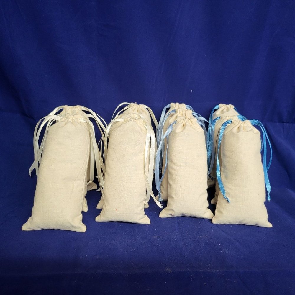 Lot of 12 Natural Muslin Fabric Cedar Sachet Drawsting Bags 2+ oz ea